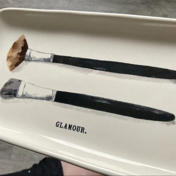 Ceramic Dish Brush Home Decor Makeup Tray Artisan Collection GLAMOUR Rae Dunn - Picture 3 of 7